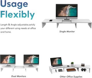 Soporte Giratorio para 2 Monitores con Cajón