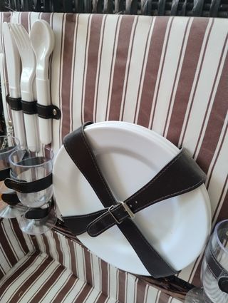 Cesta picnic mimbre marrón