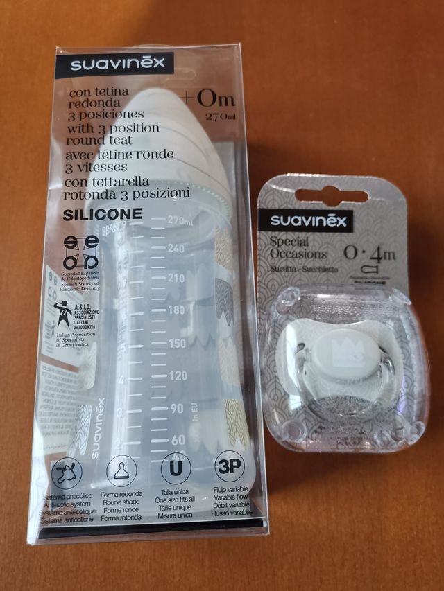 Biberon e ciuccio Suavinex primi mesi in silicone