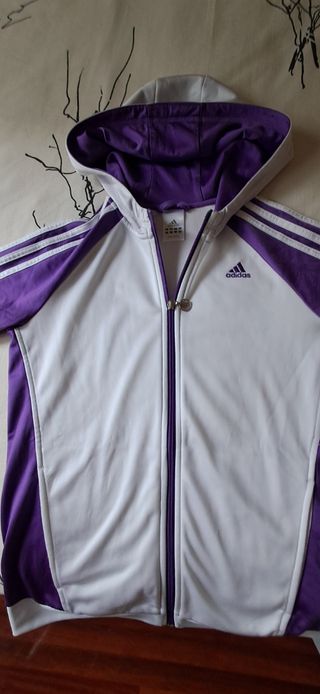 Chaqueta Adidas mujer blanca y morada