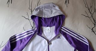 Chaqueta Adidas mujer blanca y morada