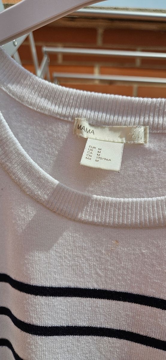Jersey rayas premamá M - Blanco/Negro