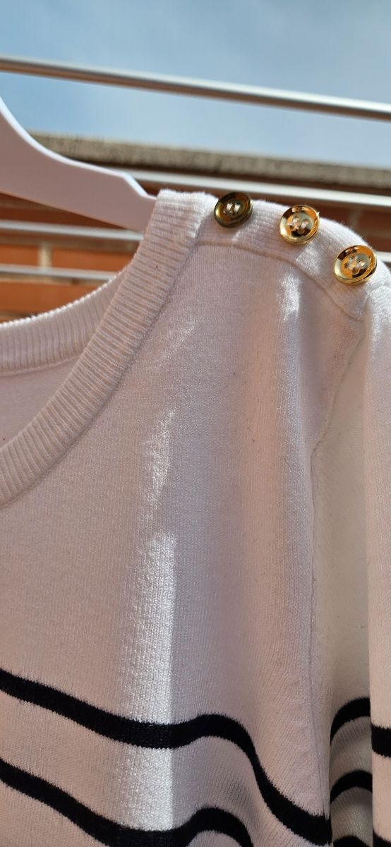 Jersey rayas premamá M - Blanco/Negro