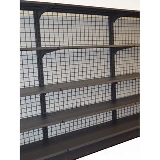 ESTANTERIA METALICA GRIS CON MALLA TIPO GONDOLA