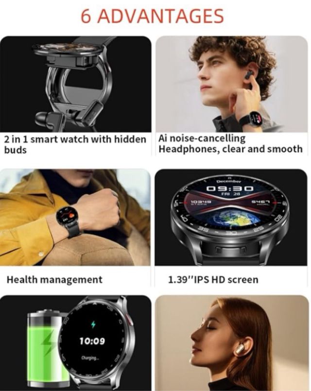 RELOJ DEPORTIVO INTELIGENTE + AURICULARES NUEVO