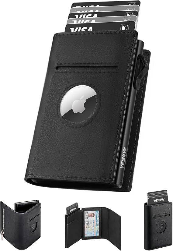 YESIIW Billeteras para Hombre, Airtag Carteras