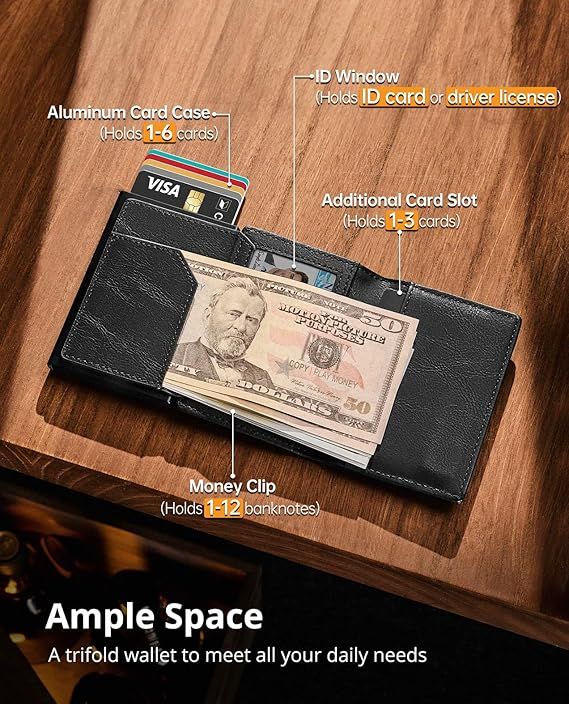 YESIIW Billeteras para Hombre, Airtag Carteras