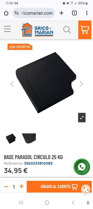 NUEVO Base parasol círculo 25kg