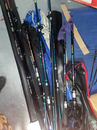 lote Cañas Pesca grauvell dos karretes + plomo