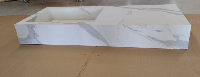 Encimera Lavabo HPL Mármol Blanco