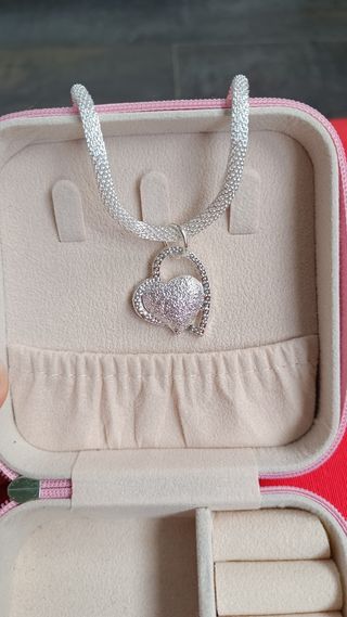 Collar plata corazón y Cadena gruesa 