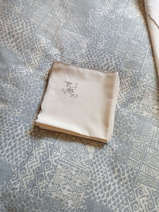 Mantel grande antiguo rectangular. Algodon.