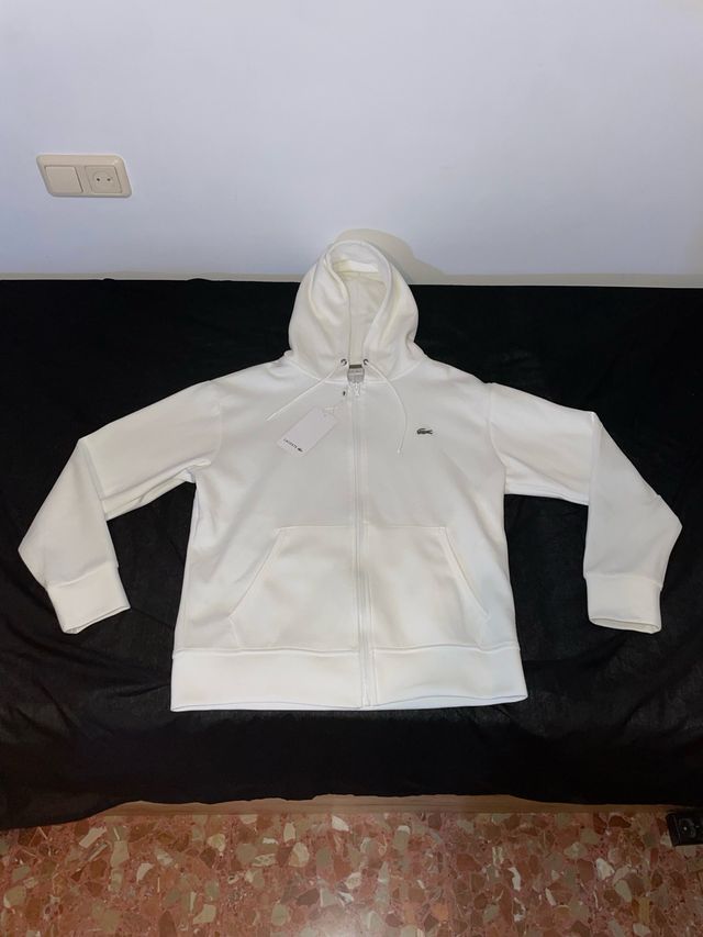 Sudadera cremallera Lacoste blanca