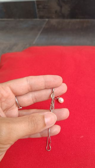 Collar plata Colgante perla natural y cadena