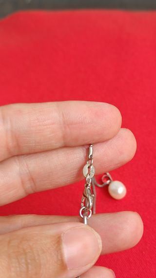 Collar plata Colgante perla natural y cadena