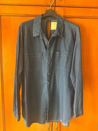 Camisa denim/vaquera oversize azul oscuro