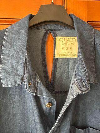 Camisa denim/vaquera oversize azul oscuro