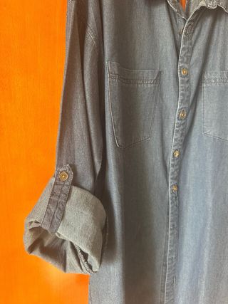 Camisa denim/vaquera oversize azul oscuro