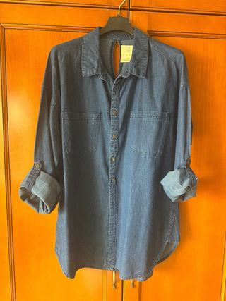 Camisa denim/vaquera oversize azul oscuro