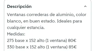 Últimas 2 Ventanas aluminio blanco