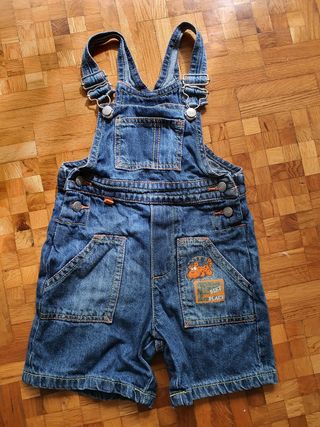 Conjunto bebé Peto vaquero prenatal + jersey rayas