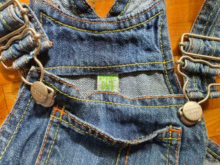 Conjunto bebé Peto vaquero prenatal + jersey rayas