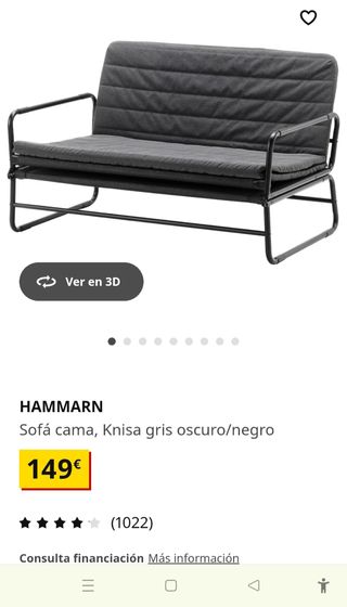 Sofá cama plegable - Gris oscuro