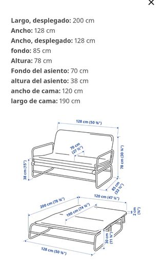 Sofá cama plegable - Gris oscuro