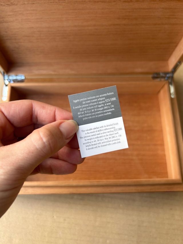 Scatola vintage Veliero legno argento