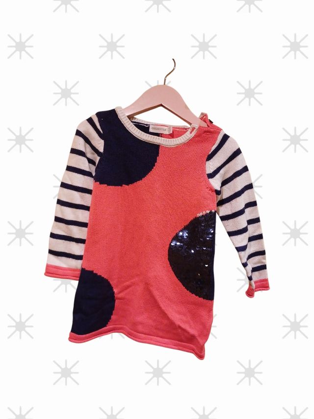 Vestido niña punto con lentejuelas