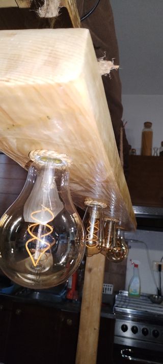 Lampada legno rustica - 4 luci