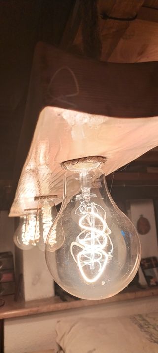 Lampada legno rustica - 4 luci