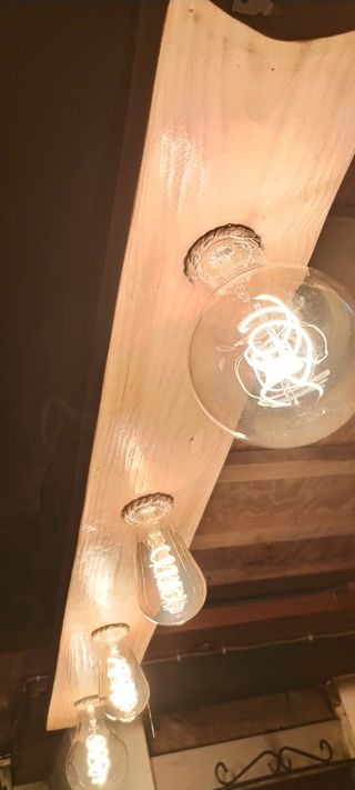 Lampada legno rustica - 4 luci