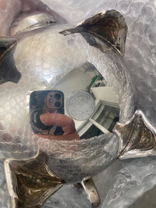 Cafetera plata antigua