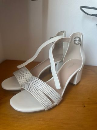 Zapatos tacón blanco mujer