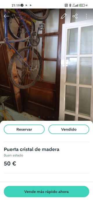 Puerta cristal de madera