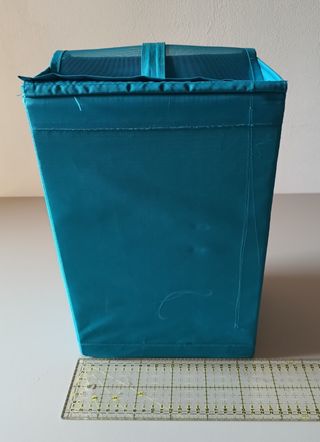 Caja almacenaje tela turquesa