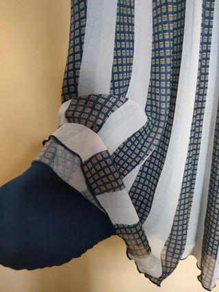 vestido fiesta boda coctel azul estampado