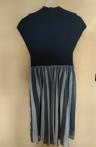 vestido fiesta boda coctel azul estampado