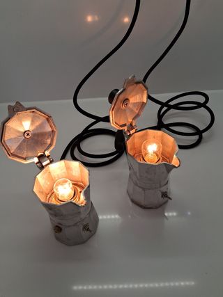 Coppia  Vintage Moka Lampada - Caffettiera piccola