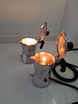 Coppia  Vintage Moka Lampada - Caffettiera piccola