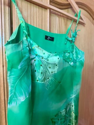 Vestido fiesta verde un solo uso