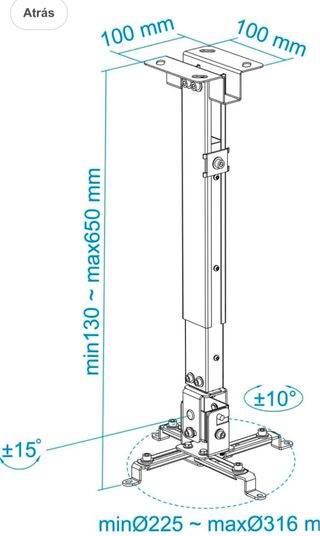 Soporte para proyectores (TooQ) - Techo