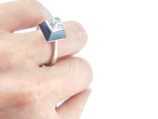 Anillo Art-decó oro 18k - Ónix Diamantes