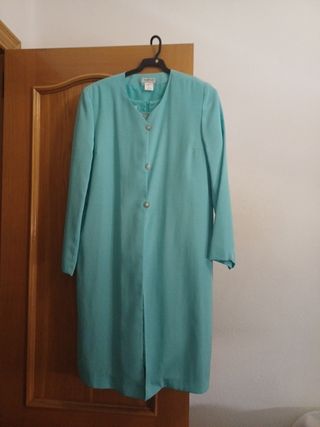 Traje turquesa: vestido & chaqueta