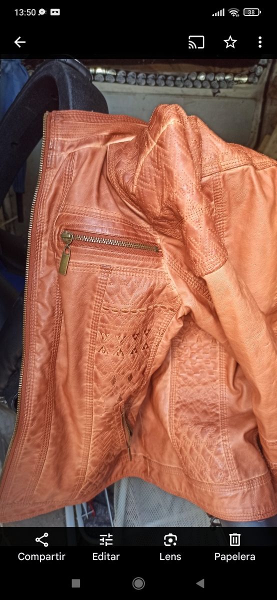 Chaqueta piel Koroshi marrón