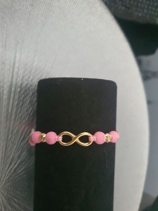 Pulsera Infinito Rosa Dorado 18k