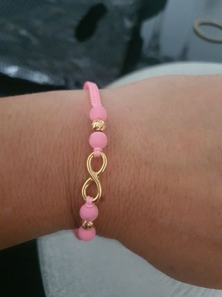 Pulsera Infinito Rosa Dorado 18k