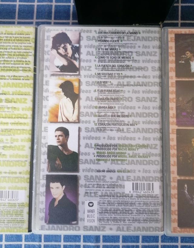 3 VHS ALEJANDRO SANZ ORIGINALES