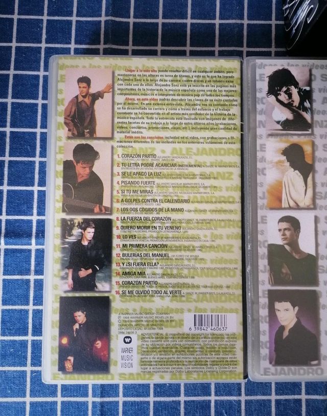 3 VHS ALEJANDRO SANZ ORIGINALES